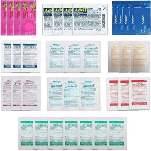 Travel Medicine Kit TSA Approved First Aid Essentials Packets for Travel Work - Picture 7 of 7